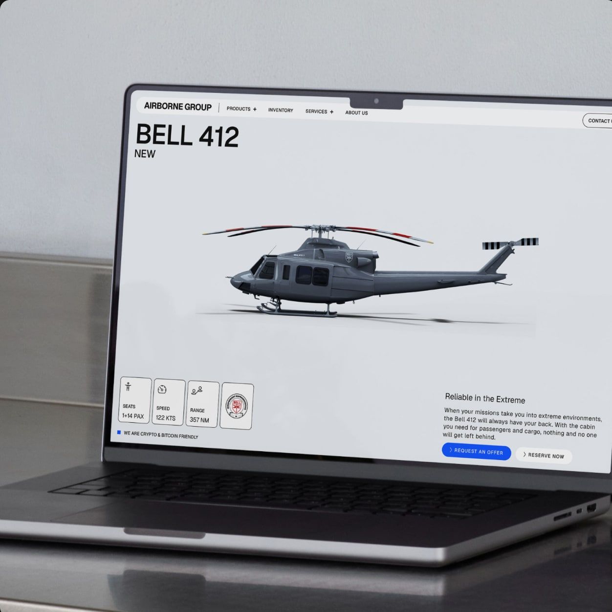 Airborne website design